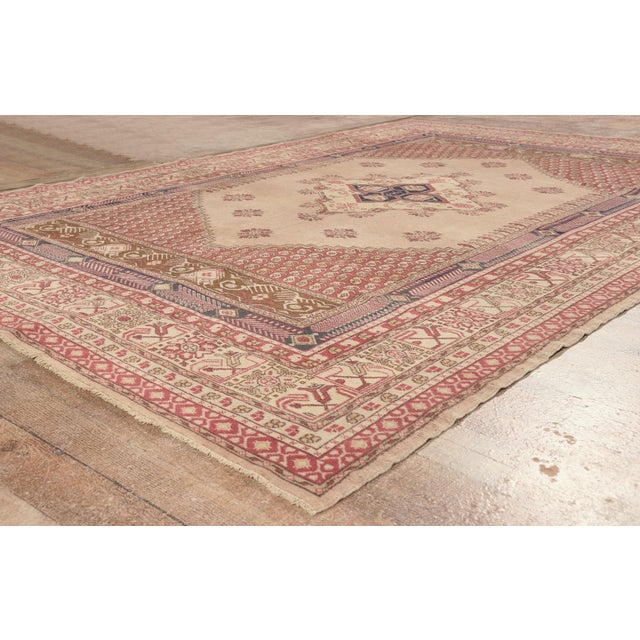 Tan Vintage Turkish Oushak Rug, 06'08 X 09'06 For Sale - Image 8 of 10