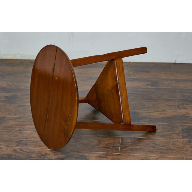 English 19th Century English Pine Cricket Table with Circular Top and Tripod Base For Sale - Image 3 of 12