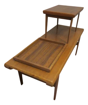 Teak Coffee Tables and Tray by Johannes Andersen for Trioh, Denmark, 1960s, Set of 3