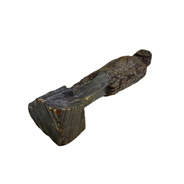 1980s Vintage Brutalist Carved Stone Figural Sculpture, Signed Ekim For Sale - Image 5 of 7