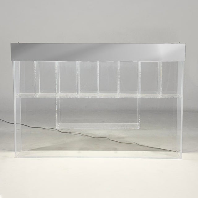 Plastic Illuminated Lucite Wall-Mounted Display Shelf For Sale - Image 7 of 7