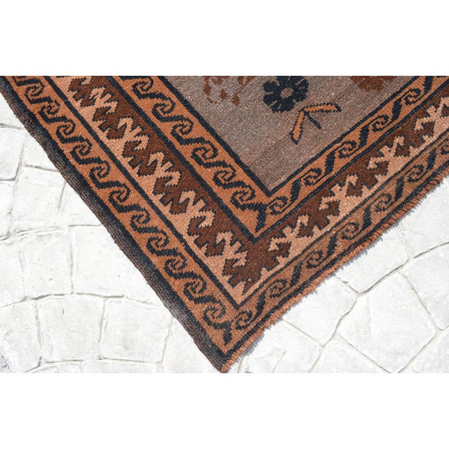 1970s Hand Knotted Turkish Rug Low Pile Undyed Wool Neutral Color Area Rug Chairish