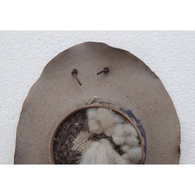 Vintage Handmade Boho Ceramic & Textile Wall Sculpture For Sale In San Francisco - Image 6 of 9