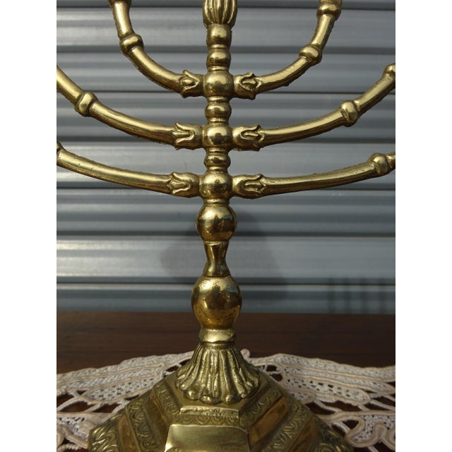 1960s Seven-Branch Candleholder in Gilded Brass from Wainberg, 1960s For Sale - Image 5 of 15