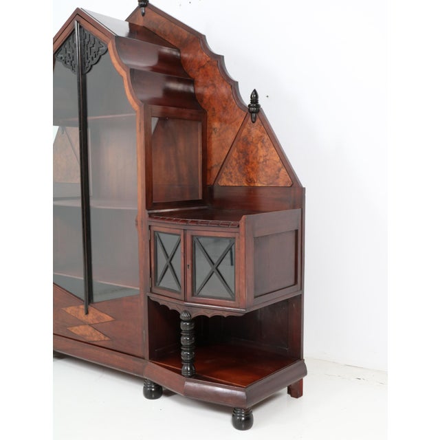 Dutch Art Deco Walnut and Burl Vitrine by Max Coini, 1920s For Sale - Image 14 of 15