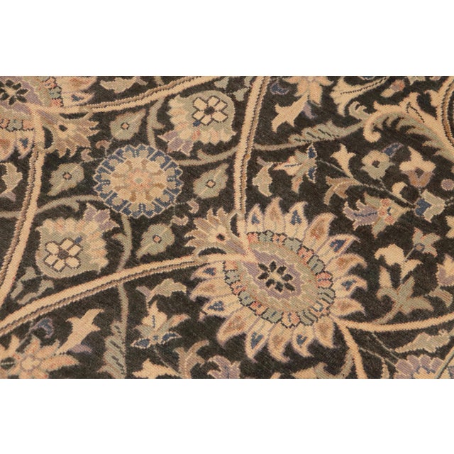 Floral Charcoal/Beige Wool Rug - 9'0'' X 12'2'' For Sale In New York - Image 6 of 10