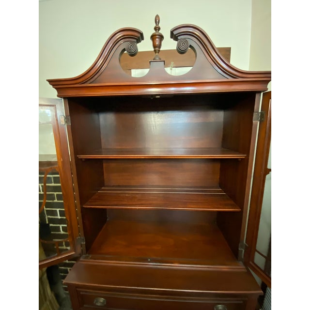 Mid 20th Century Vintage Brown Wood Versatile China Cabinet Display Cabinet Bookcase For Sale - Image 5 of 16