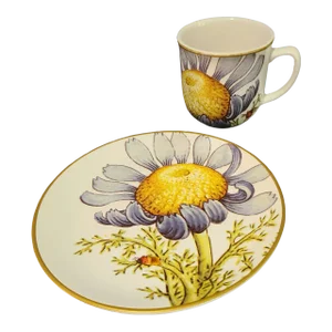 William Sonoma Jardin Des Fleurs Floral Coffee Tea Mug & Dessert Plate Set #1