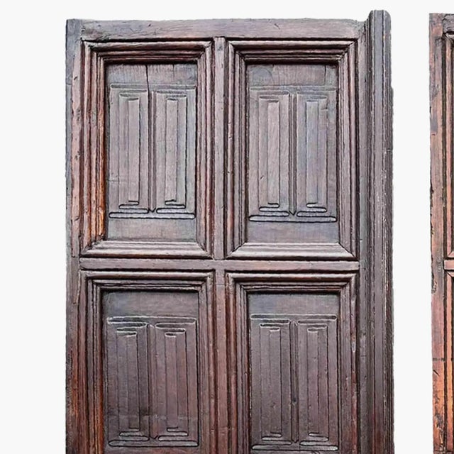 Antique European Linenfold Doors - A Pair For Sale In New York - Image 6 of 10