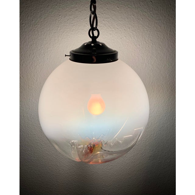 Brown Vintage Murano Glass Hanging Lamp from Mazzega, 1970s For Sale - Image 8 of 9