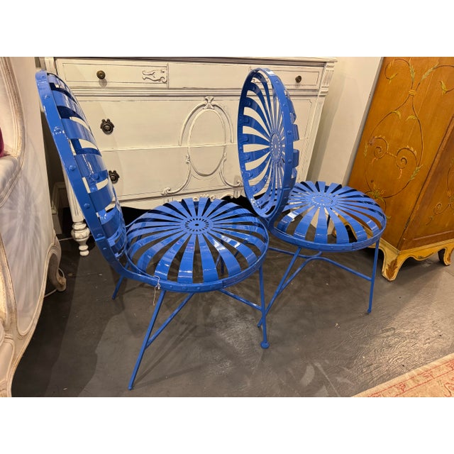 French 1930s Blue Pillow Chairs For Sale - Image 3 of 5