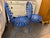 French 1930s Blue Pillow Chairs For Sale - Image 3 of 5