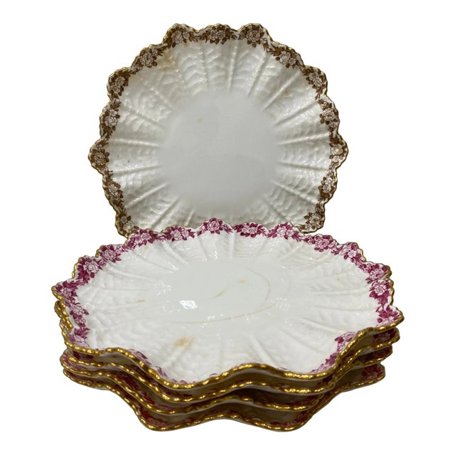 Five Coalport Dessert Plates 19th Century For Sale