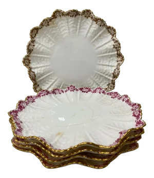 Five Coalport Dessert Plates 19th Century