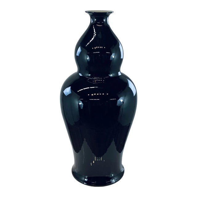 Modern Fine Chinese Black Glaze Porcelain Vase For Sale