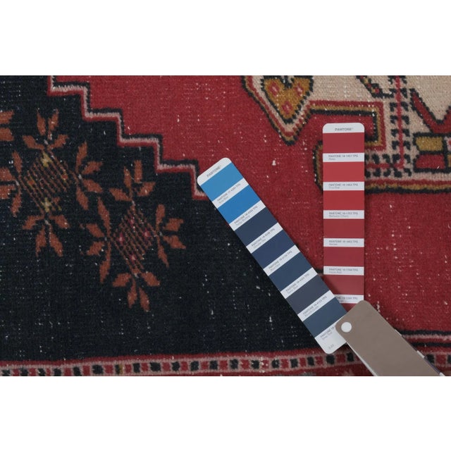 1970s Vintage Oushak Anatolian Red Rug 4'7" X 7'10" For Sale - Image 12 of 13