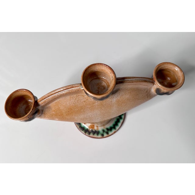Mid-Century Modern Modernist Sculptural Studio Ceramic Art Candleholder from Helma Klett, Germany, 1960s For Sale - Image 3 of 9