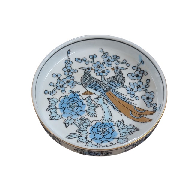 Mid 20th Century "Gold imari" Hand Painted Porcelain Catchall Dish Trinket Dish 5.5" x 5.5"