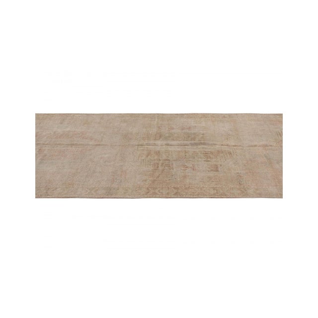 Mid-Century Modern Washed Out Vintage Turkish Kars Rug - 4`10" X 11`4" For Sale - Image 3 of 6