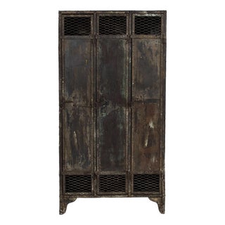 Antique French Slate Mine Metal Lockers, Circa 1900 For Sale