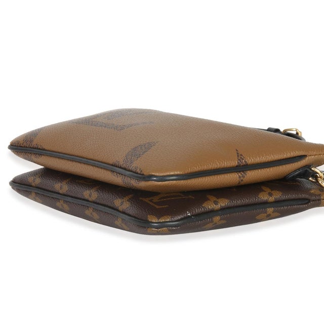 Textile Reverse Monogram Giant Canvas Double Zip Pochette For Sale - Image 7 of 9