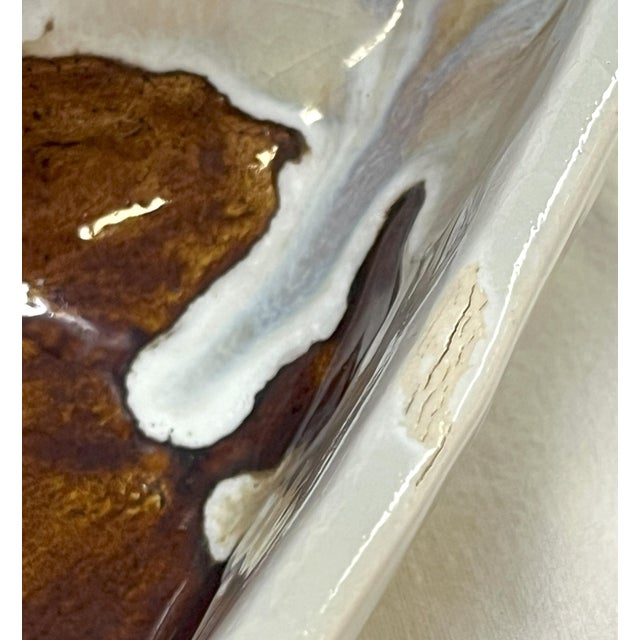 Vintage Artisan Crafted Heavy Pottery Boat Centerpiece Dish For Sale - Image 12 of 12