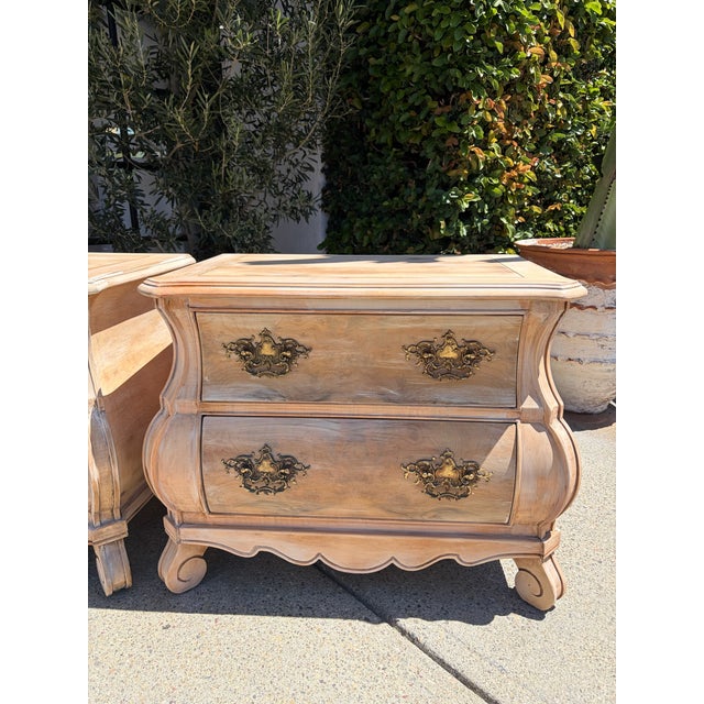 Solid wood Henredon Vintage Pair of nightstands. New Natural finish, combination of nightstands. New natural finish,...