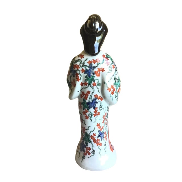 Vintage Asian Male Handcrafted Hand Painted Glossy Porcelain Figurine For Sale In Los Angeles - Image 6 of 9