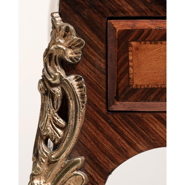 French Louis XV Secretary Desk with Brass Accents, Rococo Style, France, 19th Century For Sale - Image 3 of 18