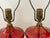 1960s Mid Century Modern Cranberry Glass and Brass Lamps on Marble Bases, a Pair For Sale - Image 4 of 8