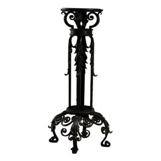 Wrought Iron Vase Holder Column For Sale