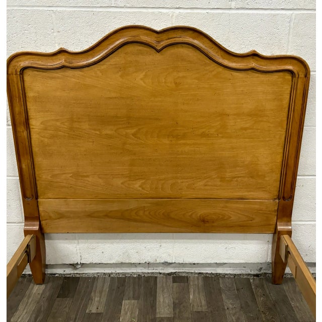 Wood Vintage Twin Size French Provincial Louis XV Style Bed by Bodart For Sale - Image 7 of 8