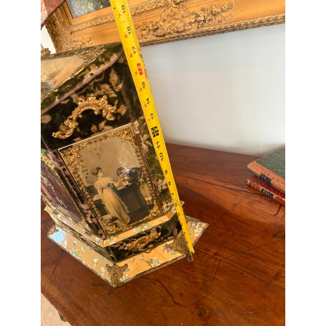 Magnificent Monumental Large Antique Gilded Age Victorian Lady’s Vanity Music Box For Sale - Image 10 of 16