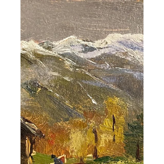 Manfredi, Mountain Landscape, 20th Century, Oil Painting on Panel For Sale - Image 5 of 7