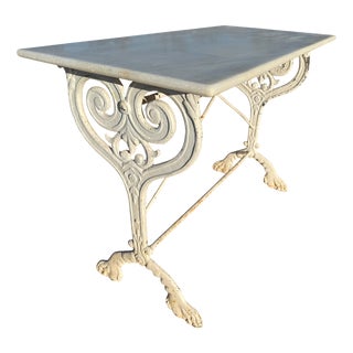 Antique French Cast Iron and Marble Bistro Table, 1900s For Sale