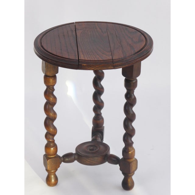 1920s Small Vintage Plant Stand with Turned Legs, 1920s For Sale - Image 5 of 9