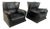 Viola dAmore Lounge Chairs in Dolphin Grey Leather with Hocker by Piero De Martini from Cassina, Italy, 1970s, Set of 2 For Sale