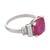 1950s French Mid Century 3.55 Carat Burma Ruby Diamond Platinum Ring, Size 6.5 For Sale - Image 5 of 5