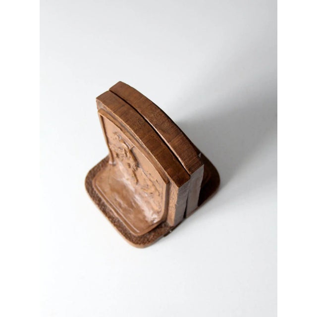 Vintage End of Trail Chalkware Bookends Pair For Sale - Image 12 of 13