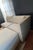 Textile Petite Even Arm Occasional Sofa With Ottoman For Sale - Image 7 of 12