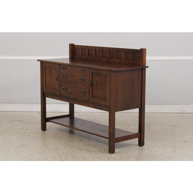 Arts & Crafts Stickley Mission Oak Arts & Crafts Sideboard W. Backsplash For Sale - Image 3 of 18