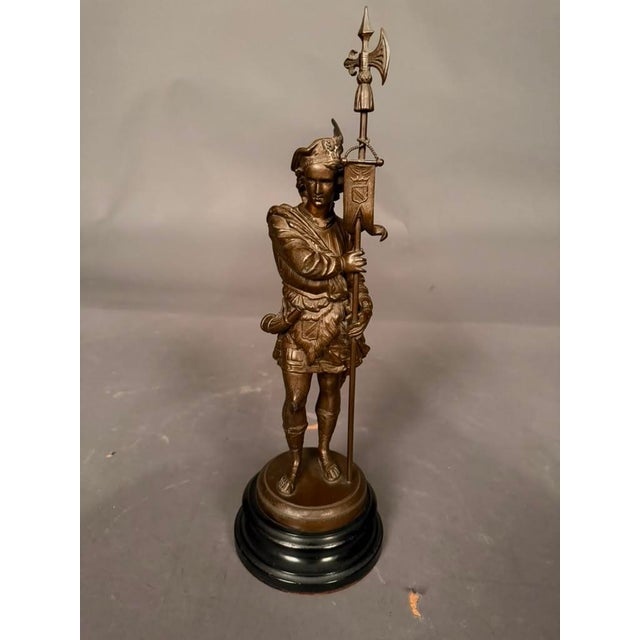 Pair of 19th Century European Bronze-Finished Soldier Figures With Ebonized Bases, Circa 1890 For Sale - Image 4 of 18