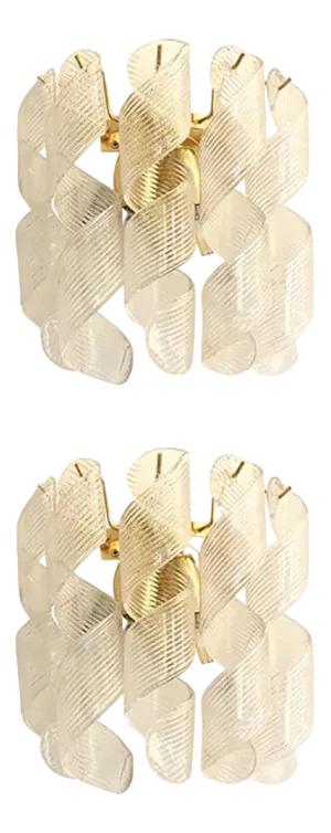 Transparent Ricci Murano Glass Gold 24k Wall Sconces by Simoeng, Set of 2