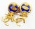 Contemporary Chanel Vintage Gold Plated Blue Stone CC Dangle Clip on Earrings, A Pair For Sale - Image 3 of 3