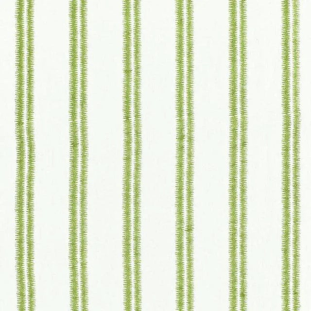 Schumacher Paloma Embroidery Fabric in Grass For Sale