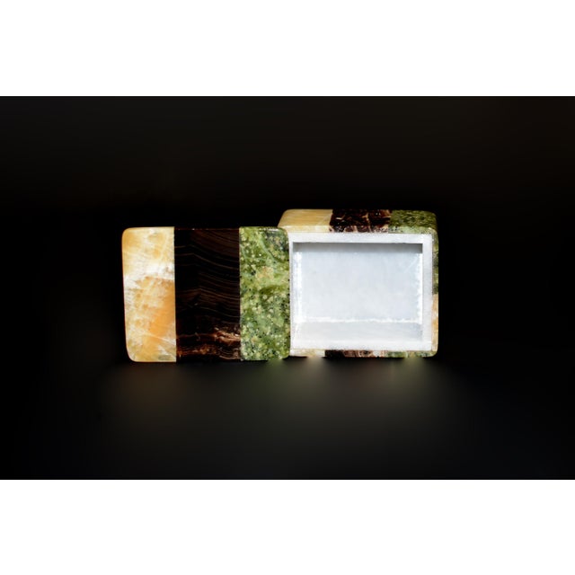 Set of Three Mini Gemstone Boxes Natural Onyx Serpentine Italian For Sale - Image 4 of 17