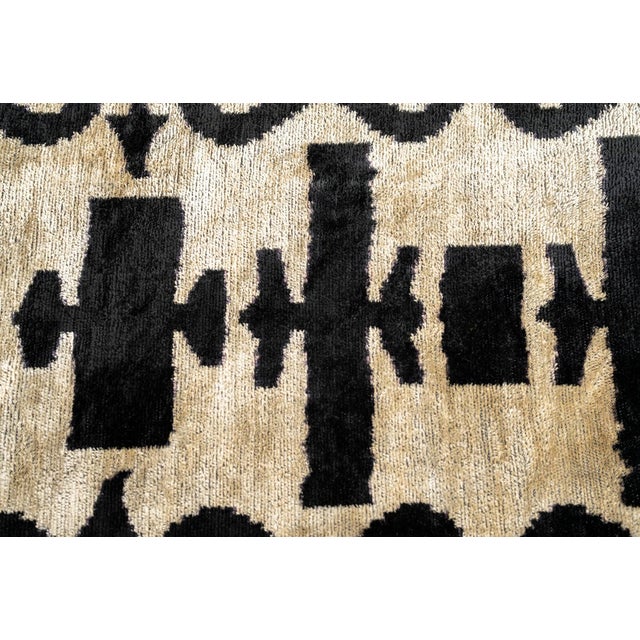 2020s Canvello Black & White Handmade Silk Velvet Pillow For Sale - Image 5 of 5