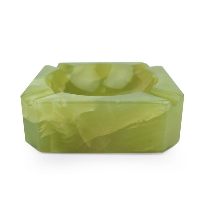 Mid 20th Century Mid 20th Century Italian Green Alabaster Square Ashtray For Sale - Image 5 of 10
