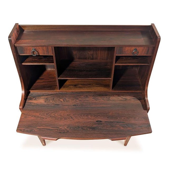 1950s Rosewood Secretary Desk - 112524 For Sale - Image 4 of 6