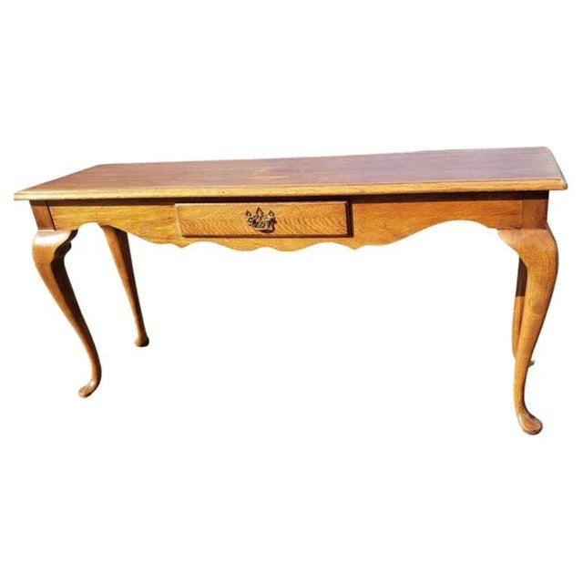 Thomasville 60" Queen Anne Console Table Sofa Table, Circa 1970s For Sale - Image 11 of 11